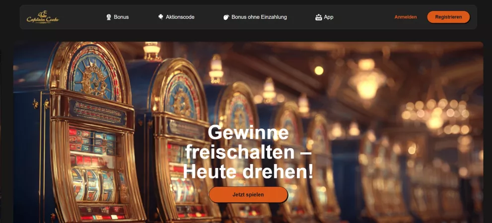 Captaincooks Casino – 100% Bonus bis zu 100 € auf die zweite Einzahlung, Slots & Live Casino
